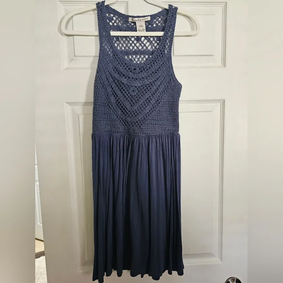 american rag blue dress American Rag | Dresses | American Rag Cie Baby Blue Polka Dot Dress